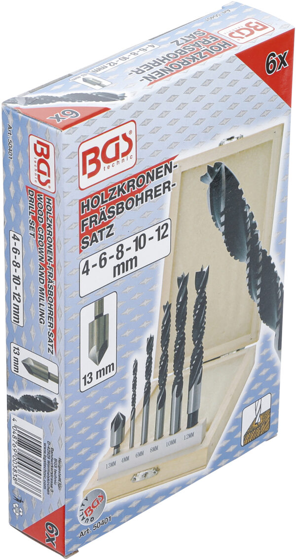 Σετ τρυπάνια ξύλου 4-13mm 6 τεμαχίων BGS Γερμανίας (BGS-50401) - Image 6