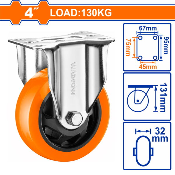 WADFOW ΡΟΔΑ ΣΤΑΘΕΡΗ PU Φ-100mm (WJL2341)"