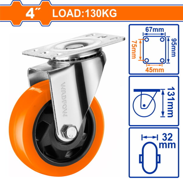 WADFOW ΡΟΔΑ ΠΕΡΙΣΤΡΕΦΟΜΕΝΗ PU Φ-100mm (WJL2342)"