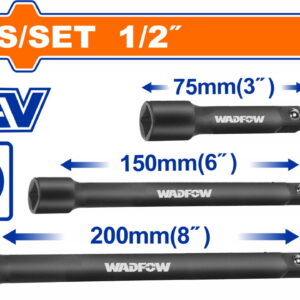 WADFOW ΣΕΤ ΠΡΟΕΚΤΑΣΕΙΣ ΑΕΡΟΣ ΜΑΥΡΕΣ 1/2 (3"/ 6" / 8") 3ΤΕΜ (WMS7403)"