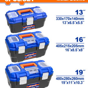 WADFOW ΣΕΤ 3ΤΕΜ ΕΡΓΑΛΕΙΟΘΗΚΕΣ ΠΛΑΣΤΙΚΕΣ 13"-16"-19" ΜΕ ΜΕΤΑΛ. ΚΟΥΜΠΩΜΑΤΑ (WTB4103)"