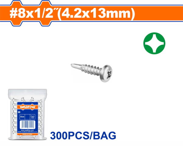WADFOW ΛΑΜΑΡΙΝΟΒΙΔΑ ΑΥΤΟΔ/ΤΗ ΨΩΜΑΚΙ 8 Χ 1/2 / 4.2 Χ 13mm 300TEM (WXSD922)"