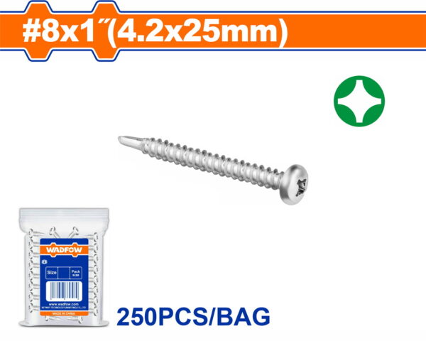 WADFOW ΛΑΜΑΡΙΝΟΒΙΔΑ ΑΥΤΟΔ/ΤΗ ΨΩΜΑΚΙ 8 Χ 1" / 4.2 Χ 25mm 250TEM (WXSD925)"