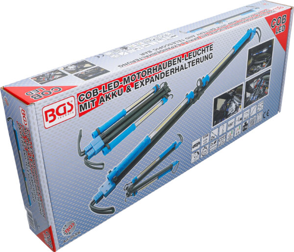 Λάμπα φωτισμού COB LED (15Wx2) 1500 lumens μπαταρίας τηλεσκοπική αποσπώμενη BGS Γερμανίας (BGS-85306) - Image 11