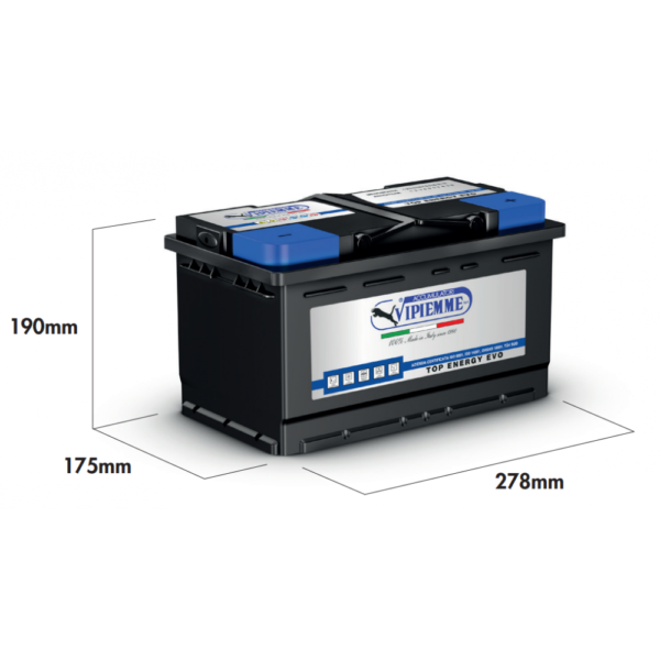 VPM ΜΠΑΤΑΡIA 80Ah (278x175x190) EN730 ΔΕΞ.TOP ENERGY (B016C)